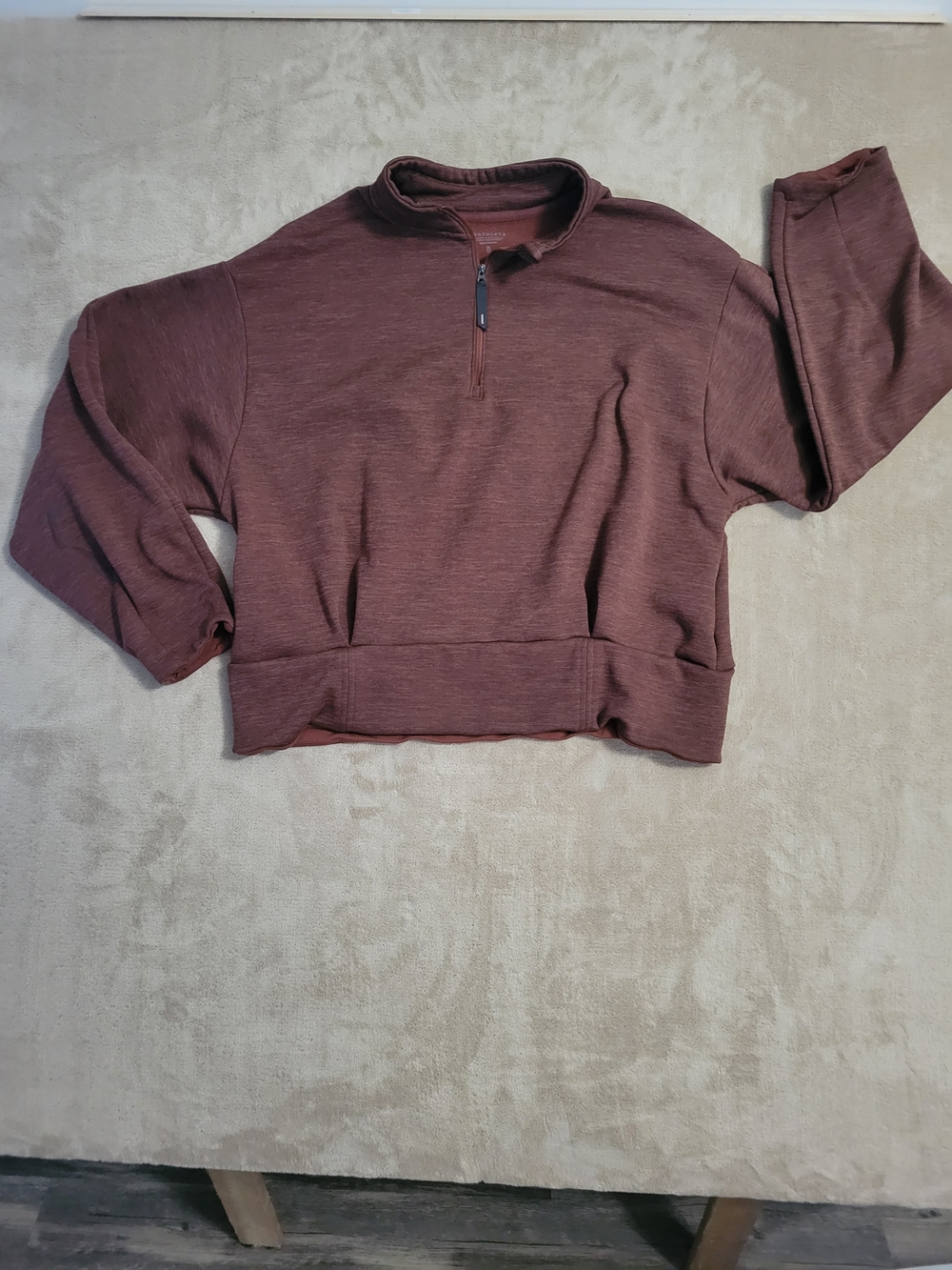 Athleta Cropped Half-Zip Turtleneck Sweater - Brown
